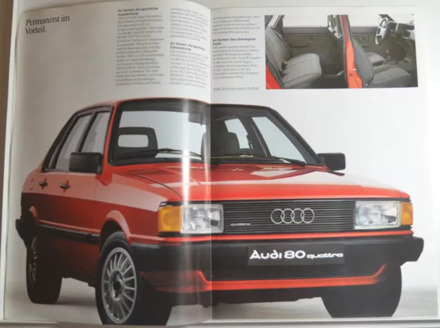 schöner Audi 80 Quattro 115 PS Prospekt ca. 1984