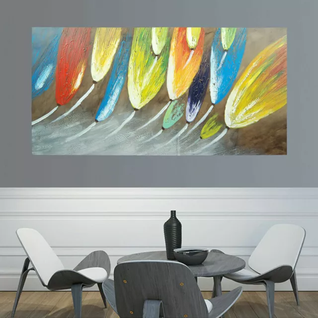 Abstract Hand Painted Art Canvas Oil Painting Modern Home Decor - Reeds Framed