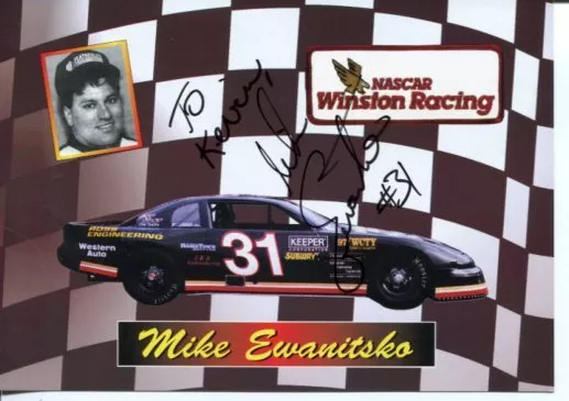 Mike Ewanitsko NASCAR Modified Camping World Truck Driver Signed Autograph Photo