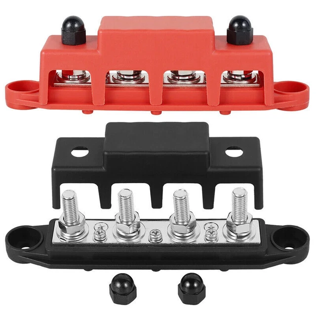 BUS BAR BATTERY Power Distribution Block Positive Negative 4 x M8 ...