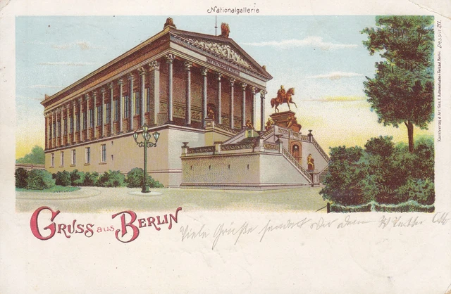 AK Gruss aus Berlin - Nationalgallerie Litho 1904