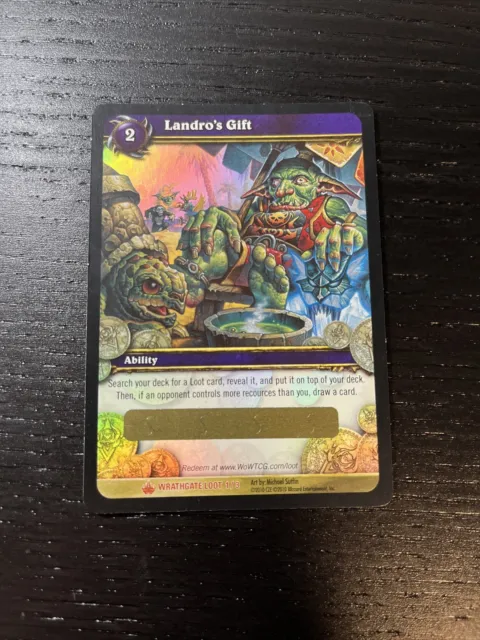 LANDRO'S GIFT World of Warcraft WoW TCG Loot Card UNSCRATCHED