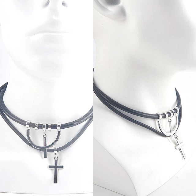 Anime Revengers Punk Cross Pendant Multilayer Choker Necklaces Cosplay Jewe#km