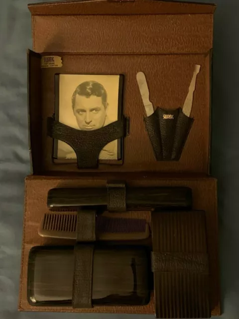 Vintage Swank Men's Leather Toiletry Case