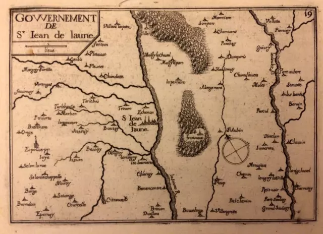Plan du gouvernement de Saint-Jean à Lomme, gravure XVIIe, Tassin, Côte d'or