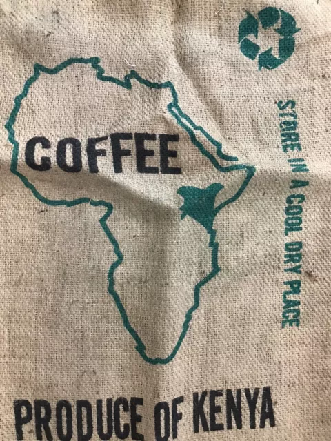 69 Kilo KENYA African Coffee Bean Burlap Bag Sack, Wall Art, 30" X 17"