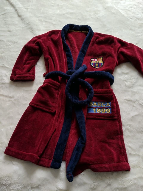 FC Barcelona Abito Vestito Ragazzi Abito Con Cappuccio Pile Bambini Regalo Calcio UFFICIALE
