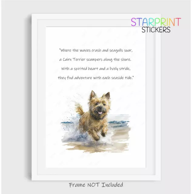 Cairn Terrier Dog Beach Poem Unframed A4 Picture/Print, Fun Dog Wall Art/Gift