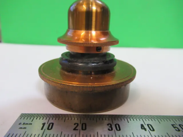 Antique Brass Condenser Piece Uk England Microscope Part As Pictured P2-B-84 2