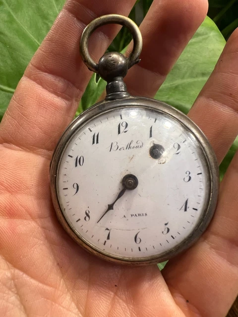 Montre De Col Ancienne En Argent Massif Poinçon - Avant 1920, Mécanique Manuelle - Pour Collection Ou Pièces Détachées