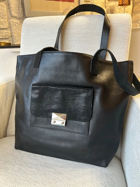 Sac En Cuir Noir Valentin Marro – Fabrication Française, Neuf, Déstockage