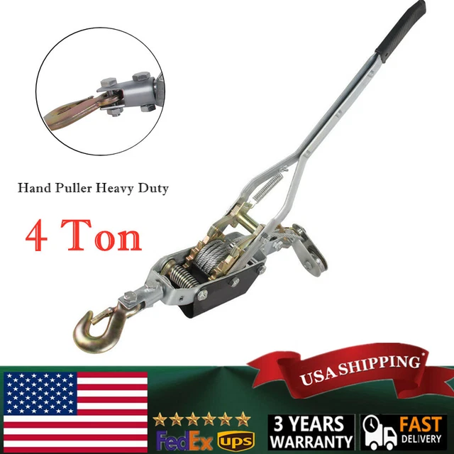 4 Ton 8000lb Hand Puller Cable Puller Pulling Hand Power Winch Hoist Heavy Duty
