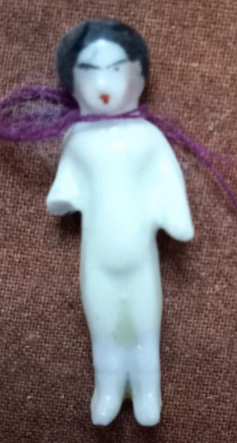 ANTIQUE 1800's GERMAN CHINA FROZEN CHARLOTTE doll MINIATURE tiny 1.25 inches