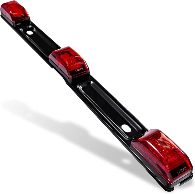 TRUE MODS 15" 9 LED 3 Red Trailer Light Bar [DOT FMVSS 108] [SAE P2] [IP67 Subme