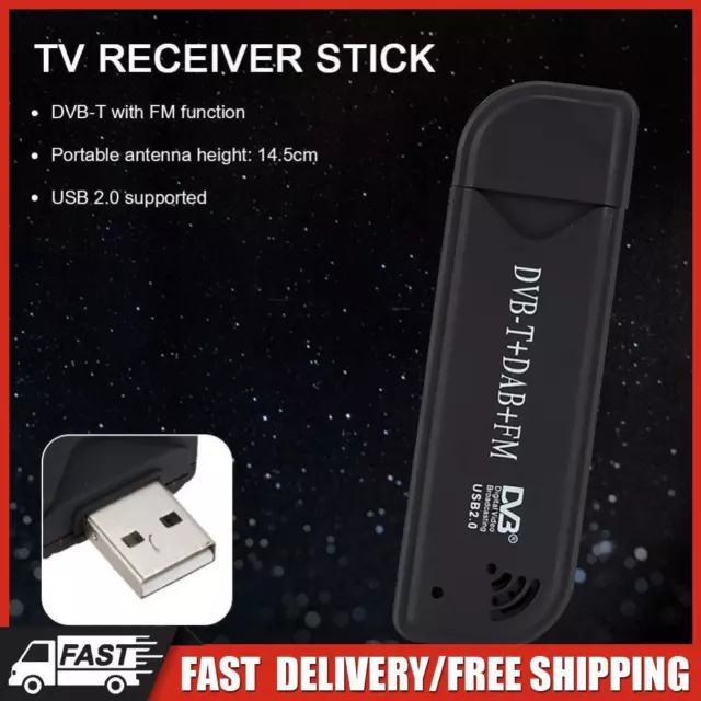 DVB-T DAB FM USB 2.0 Stick Digital TV Antenna Receiver Video Broadcasting Tuner