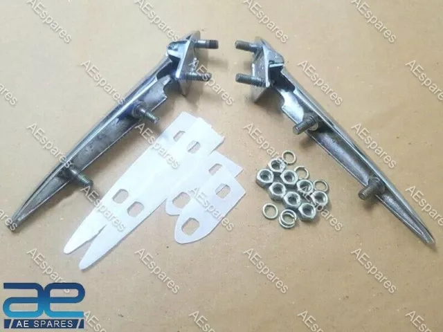 Set cerniere per cofano motore di qualità OEM, coppia cromata, 9" 2 X per...