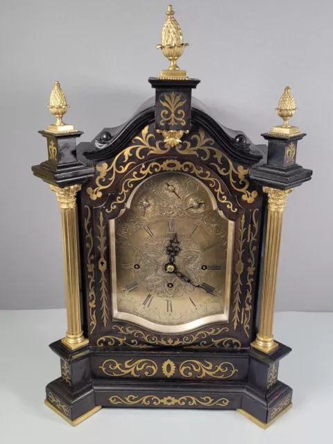 Brass Inlaid 8 Bells  Triple Fusee Musical Bracket Clock Penlington Liverpool