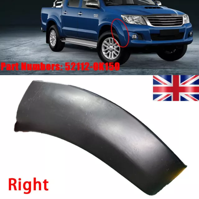 Right Hand Front Bumper Flare With Clips Fits Toyota Hilux 2012-2016 52112~0K150