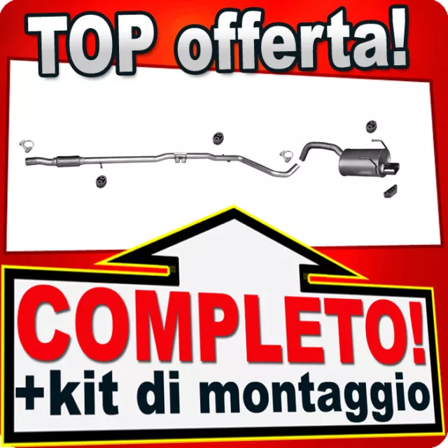 Scarico Completo per FIAT PANDA II (169) 1.3 D Multijet MJTD dal 2005 con cromo