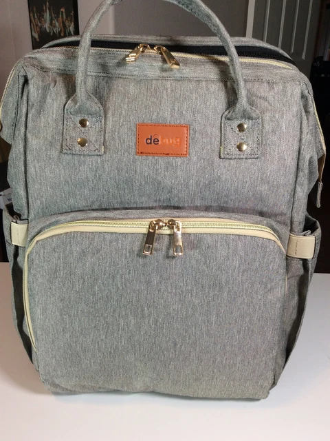 Gray debug 3 in 1 Baby Diaper Bag Backpack with Bassinet Changing Station Travel