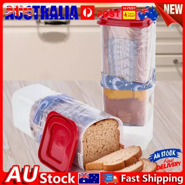 Plastic Bread Keeper with Airtight Lid Bread Bin Kitchen Supplies (Red)