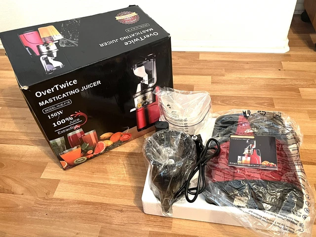 OverTwice Slow Masticating Juicer Cold Press Juice Extractor Apple Orange