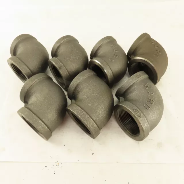 Ward Schedule 40 Malleable 90° Elbow 1-1/4"NPT  Black Pipe Fitting Lot of 7