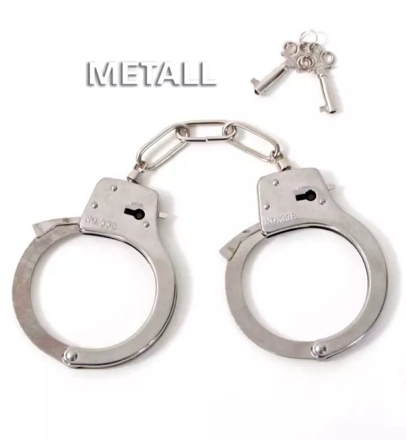 Metall Handschellen für Polizist Sheriff Kostüm Fasching Karneval 125838913