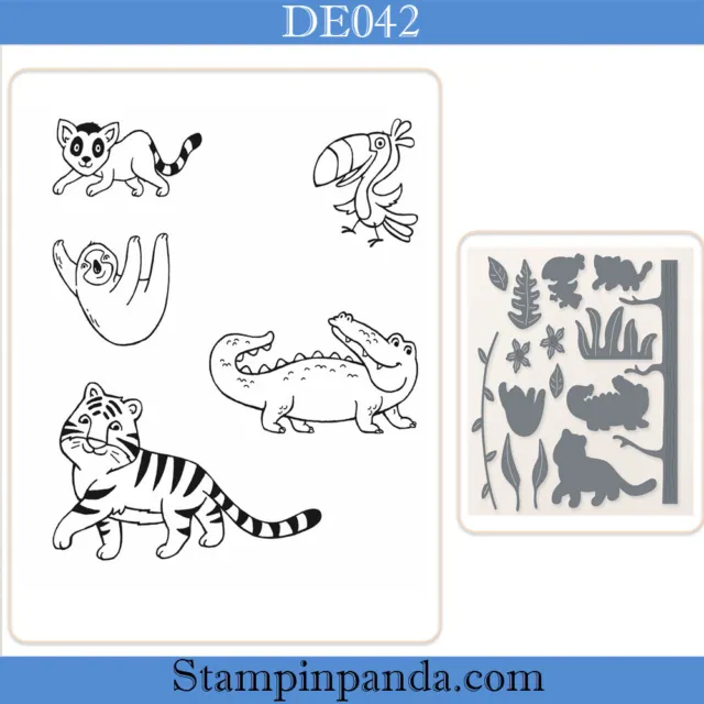 Z6025 Jungle Pals Metal Cutting Dies And Stamps For DIY Scrapbooking