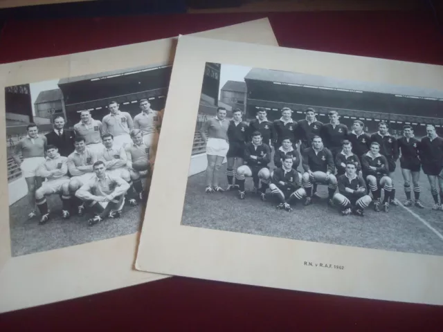 Dr N M PARKES RUGBY REFEREE 1962 RAF v  RN PHOTOGRAPHS 30 x 21cm PLUS MOUNT