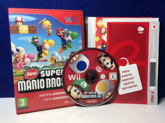 NEW SUPER MARIO Bros Wii COMPLETO PAL España Portugal Nintendo EUR