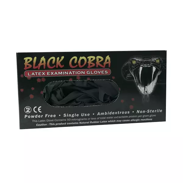 Schwarze Cobra Latexhandschuhe - pulverfreie Tattoohandschuhe ** KLEIN (S) ** 3