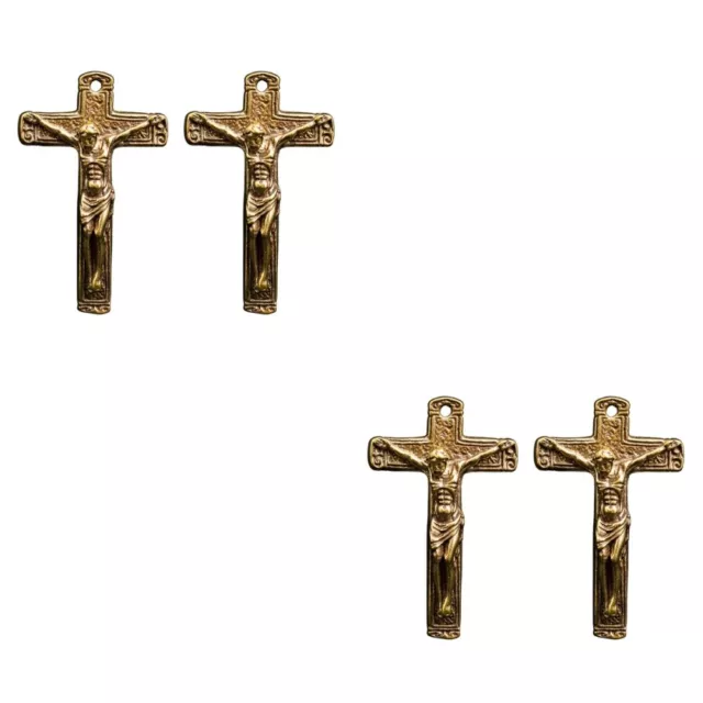 4 Pcs Charme De Bijoux La Croix Jésus Décoration Clé Ornement