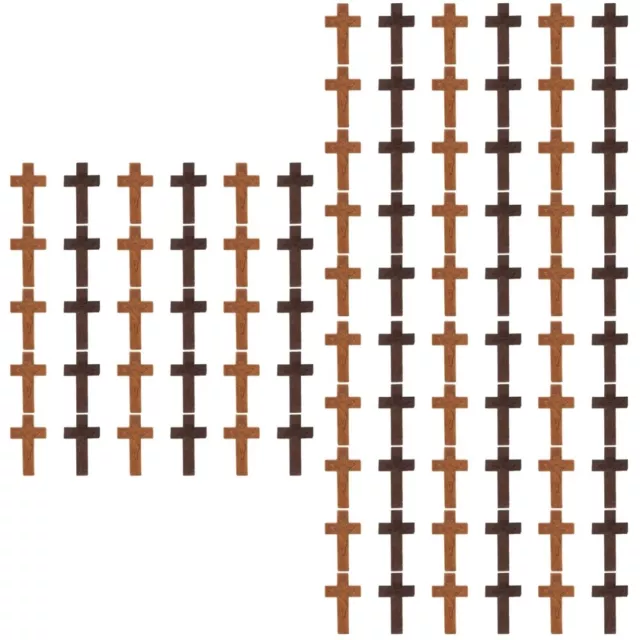 90 Pcs Wooden Cross Decor Crosses Charms for Jewelry Making