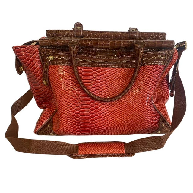Samantha Brown First Class Collection Carry On Travel Bag Duffel Croco Dowel Bag