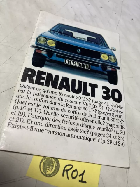 Renault 30 TS V6 R30  R30 1977 catalogue prospectus brochure dépliant automobile