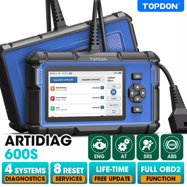 TOPDON ArtiDiag600S Car OBD2 Scanner Fault Code Diagnostic Tool EPB Oil DPF SAS