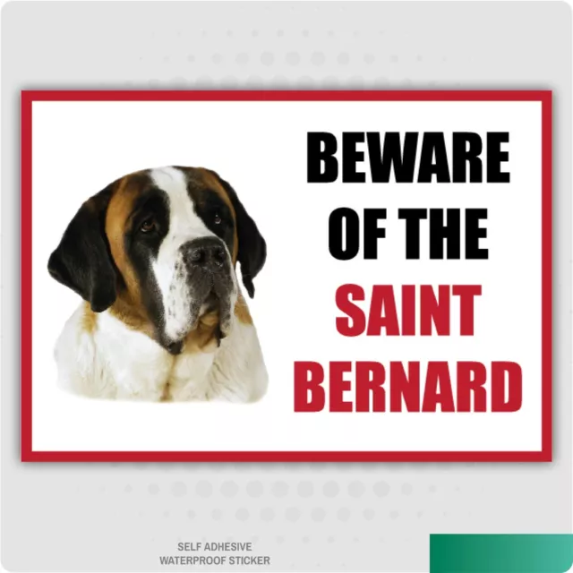 Funny Beware of the ST BERNARD Vinyl Car Van Decal Sticker Pet Animal Lover