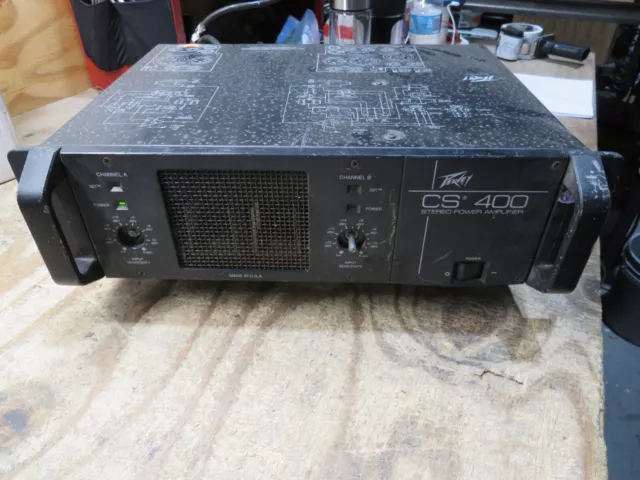 Peavey CS-400 Stereo Power Amplifier CS 400 USA POWER TESTED AS IS PARTS REPAIR