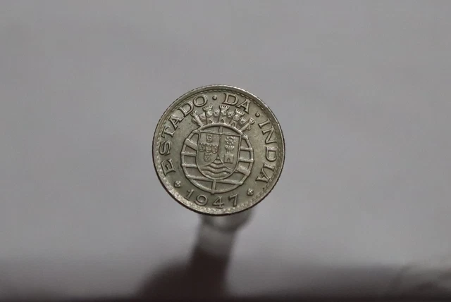 🧭 India Portugal Colonial 1/2 Rupia 1947 B53 #Z7468