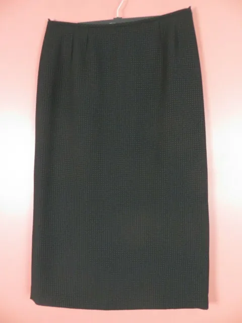 SK18485-LE SUIT Women Slippery Polyester Long Pencil Skirt Black White Stripe 14