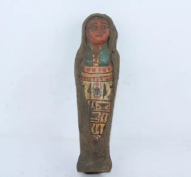 Rare Ancient Egyptian Beautiful Mummified Wooden Ushabti Tomb Servant