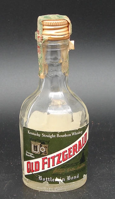Old Fitzgerald Bourbon Whiskey; 1/10 pint mini bottle with screw on lid - 1963