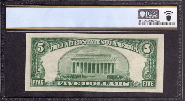 1953 A $5 Silver Certificate Note Fr 1656 Da Block Pcgs B Choice Unc Cu 64 Ppq 2