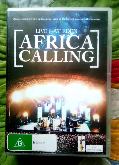 Live 8 At Eden : Africa Calling (DVD, 2-Disc) RARE Region 4: LIKE NEW FREE POST