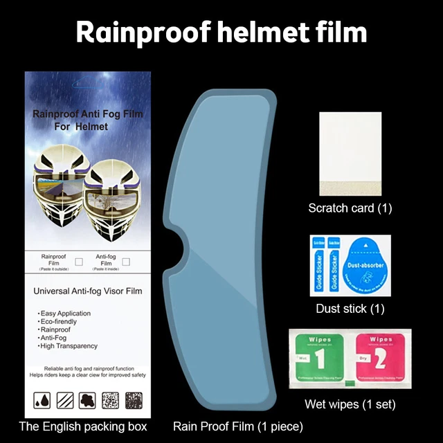 Motorcycle Rainproof Anti-fog Patch Visor Lens Universal Helmet Film For Rain A+