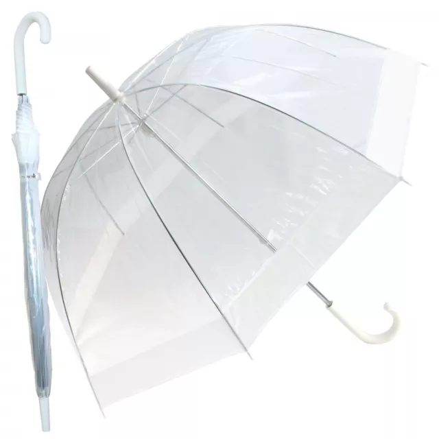 Regenschirm Transparent Durchsichtig Damen Glockenschirm Kuppel Hochzeit Fun