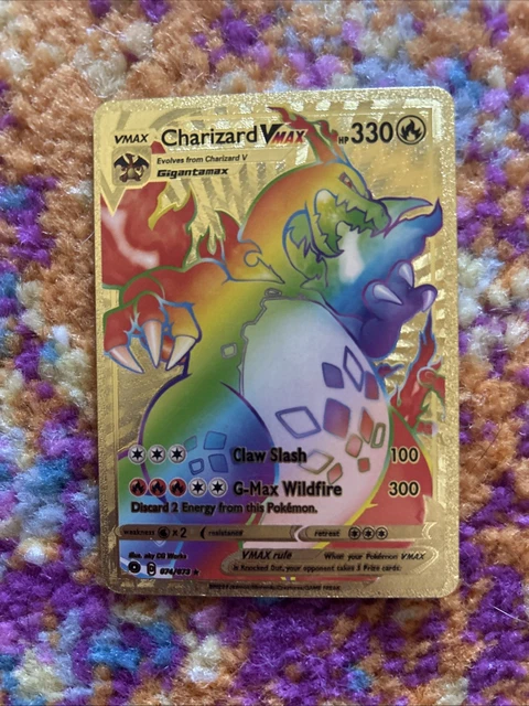 mcdonalds pokemon cards hydreigon LIUHYLG Charizard VMAX Metal Card - Collector's Rare Shiny Rainbow Gold Card main image 1