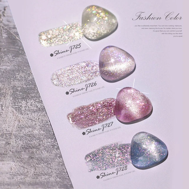 œil de chat Paillettes Gel de vernis à ongles Colle de photothérapie à ongles