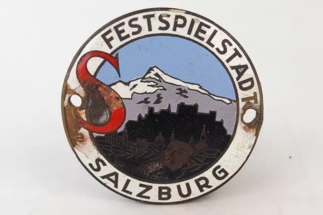 alte Auto / Motorrad Plakette - Festspielstadt Salzburg